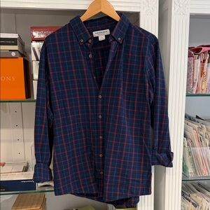 Mizzen+Main Navy Plaid Button-Down with Red Windowpane